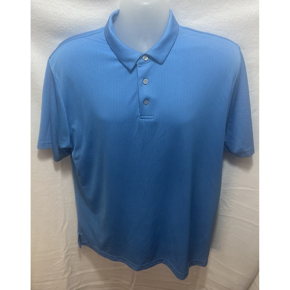 PGA Tour Men Large Light Blue Polo Golf Shirt